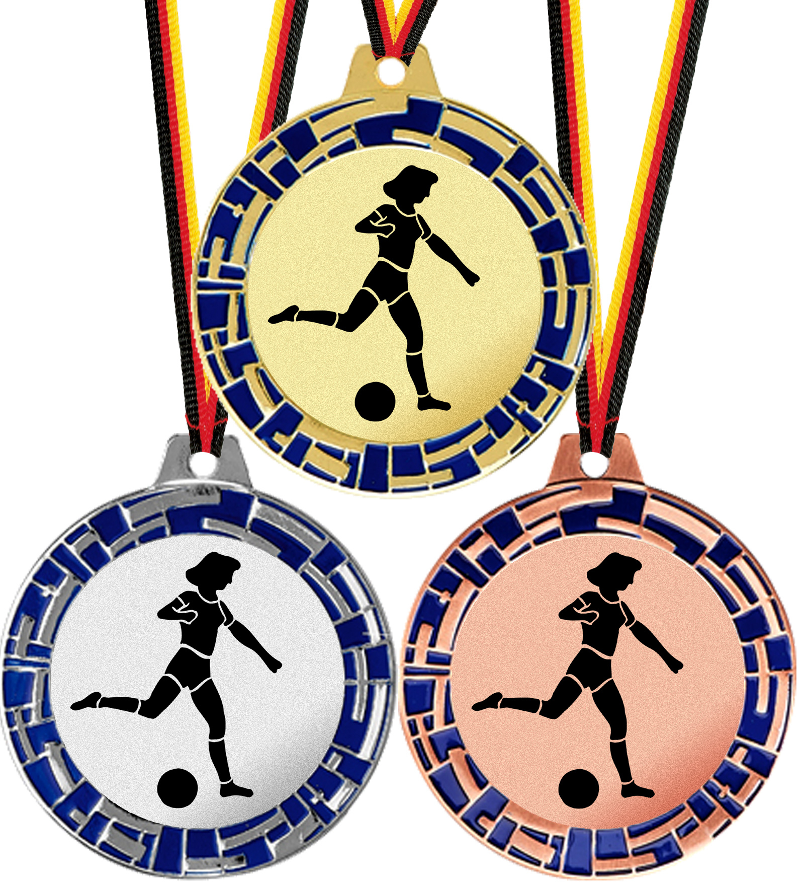 Massive Fußball-Medaille emailliert 70mmØ