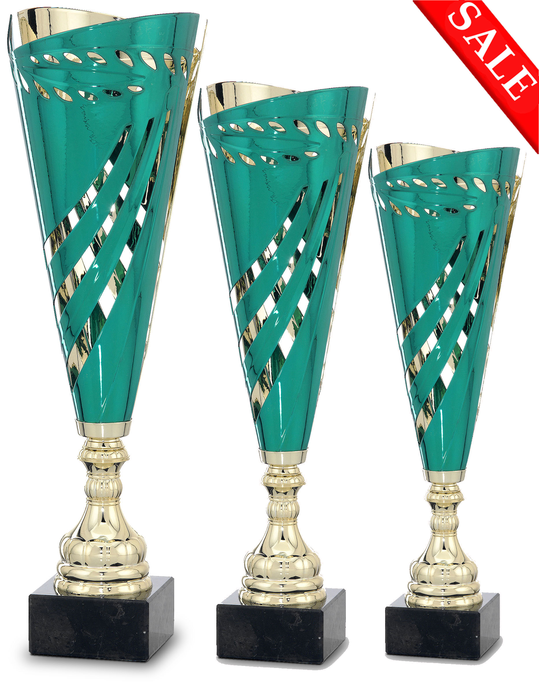3er Pokalserie: 36,5-46,5 cm Pokale Pokal ohne Emblem 