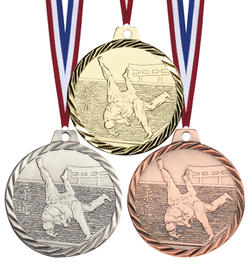 Judo Medaille günstig Metall geprägt Medaillen Premium hochwertig edel 
