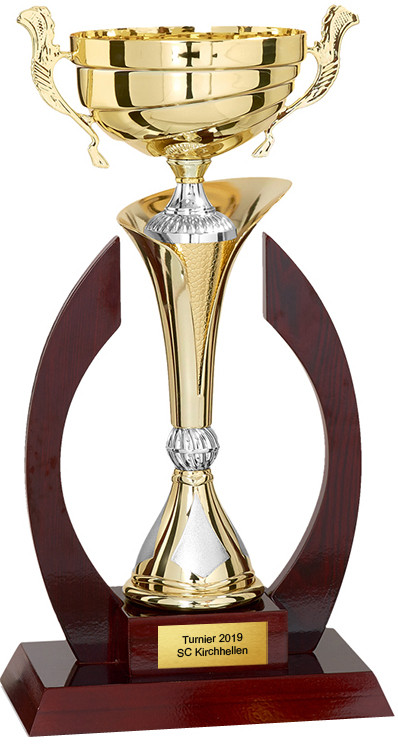 42,0-39,5 cm mit Gravur 37,95 EUR 3er Serie Pokale Figur Fortuna im Glas-gold 