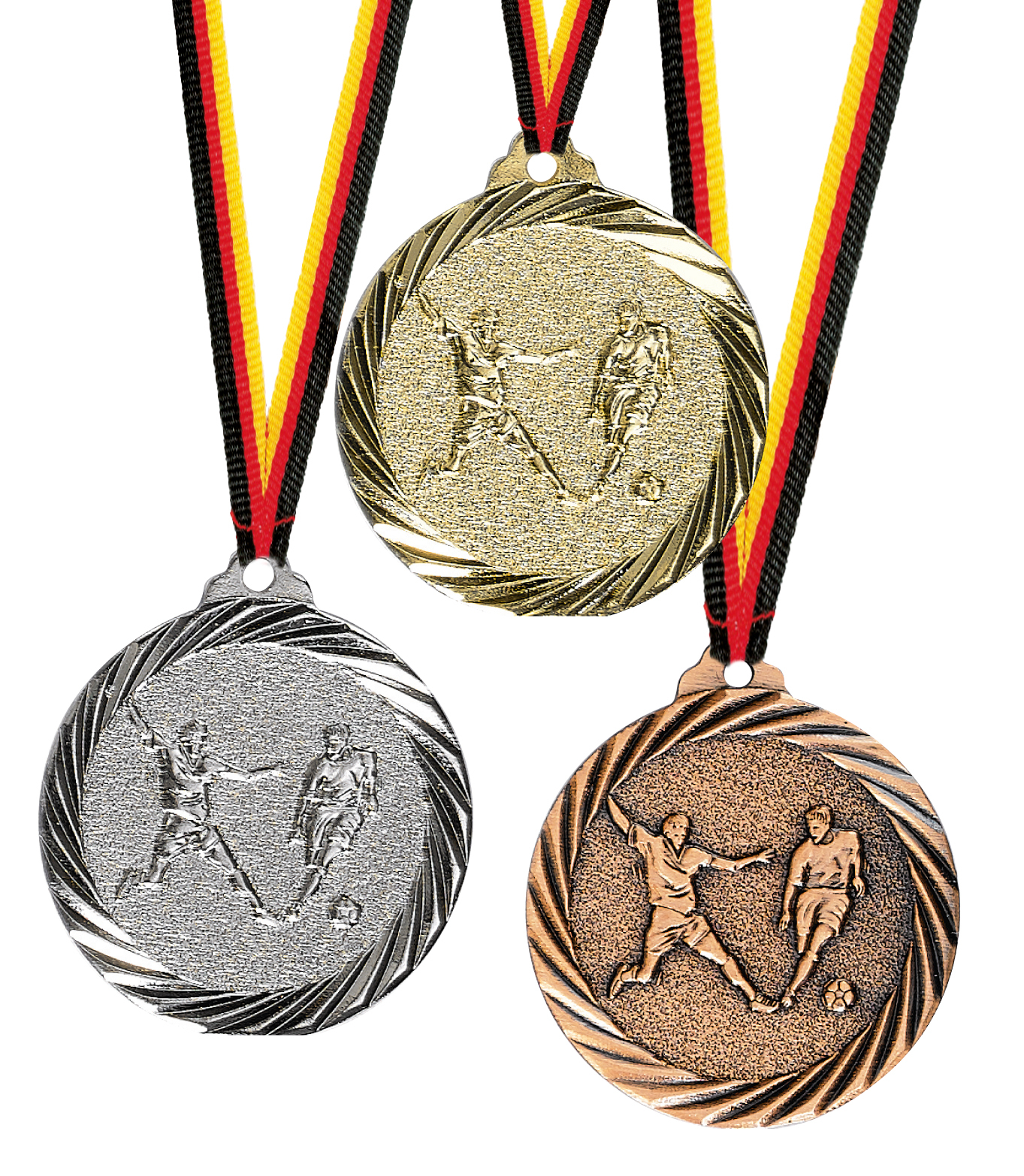 Fußballmedaille Metall geprägt 32mmØ Medaillen Premium hochwertig edel 