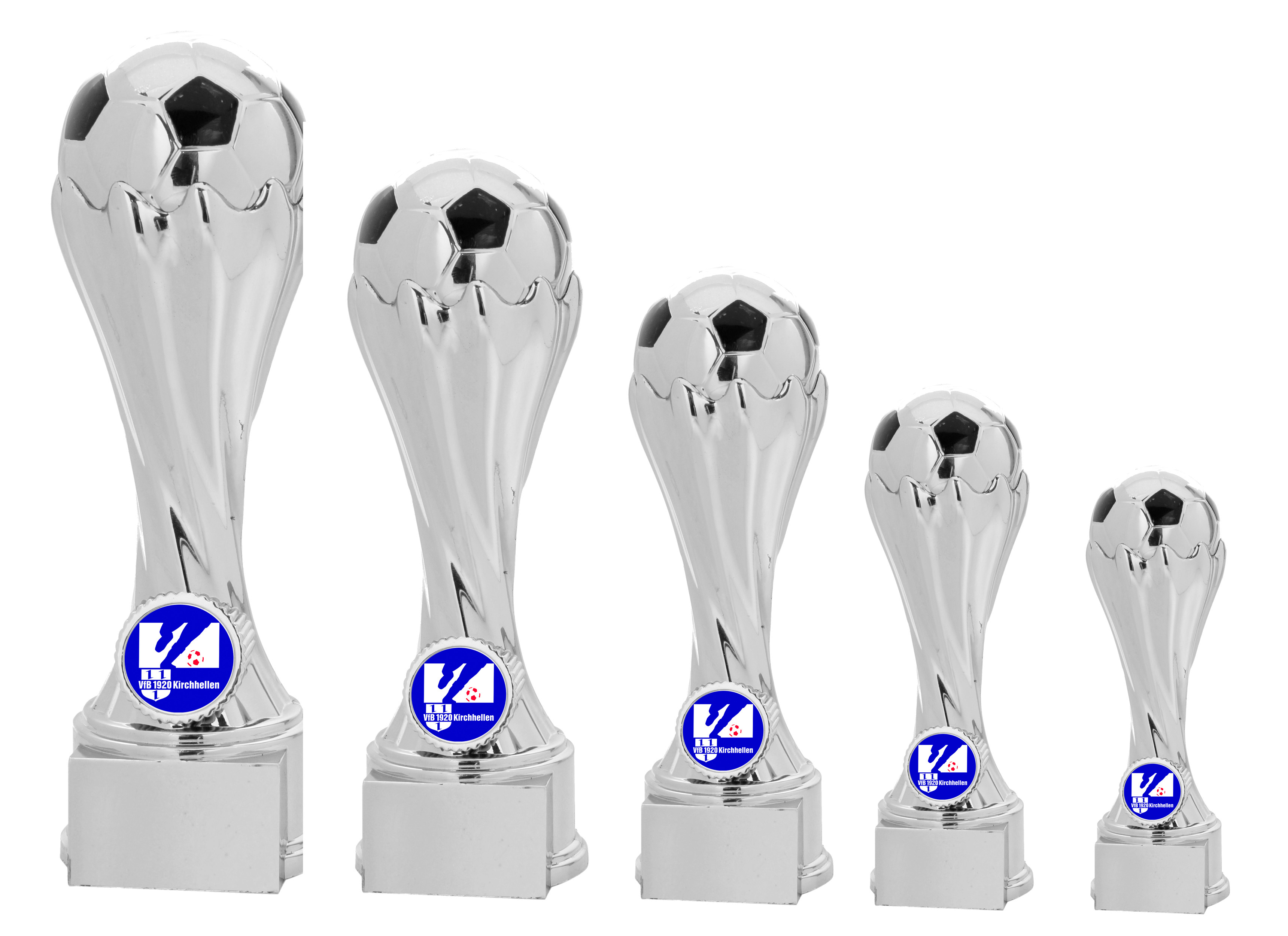 Fussballtrophäen 5er Serie 16-31 cm Pokale Pokal ohne Emblem 